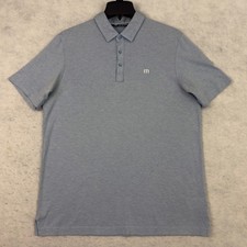 Travis Mathew Polo Shirt Mens Large Blue Golf Performance Pullover Short Sleeve