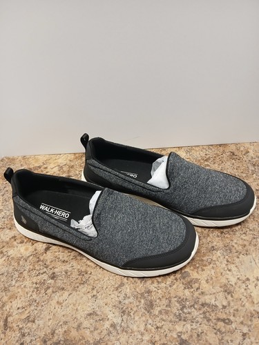Scarpe uomo Walk Hero grigie taglia 11 supporto arco plantare slip on nuove senza etichette - Foto 4 di 8