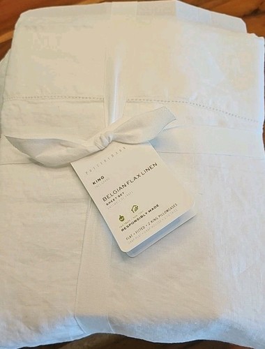 Pottery Barn Belgian Flax Linen King Sheet Set