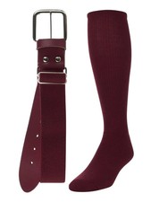 TCK Baseball Sock  Belt Combo MAROON MD