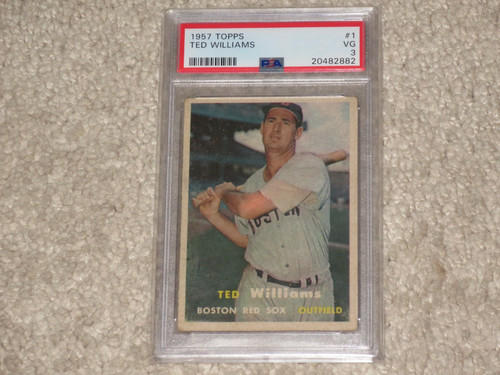 Ted Williams 1957 Topps ICONIC Vintage Card #1 Boston Red Sox GOAT HOF PSA 3