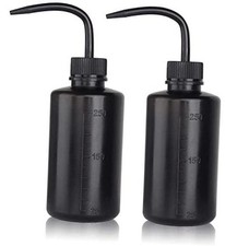 250ML 2PC Plastic Squeeze Bottle - Safety Rinse Wash Bottle, 250 ml Black