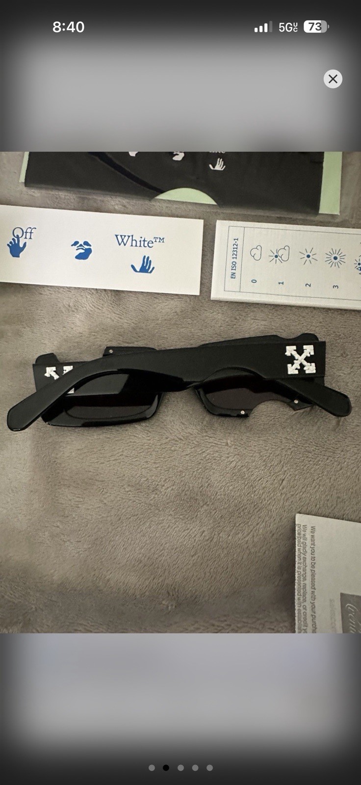 Off White Cady Cut Rectangular Unisex Sunglasses … - image 2