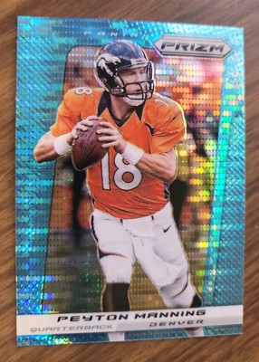 2013 Panini Prizm Peyton Manning SP Light Blue Pulsar Refractor Broncos