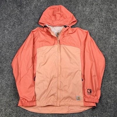 Carhartt Mountrail Jacket Womens Medium Orange Hooded Storm