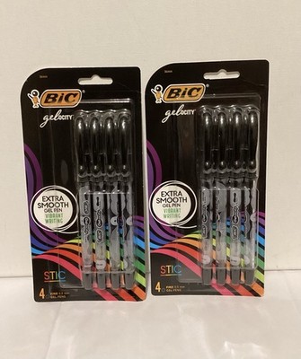 2 Pks BIC Gelocity Extra Smooth Gel (0.5 mm) Fine Point Black Pens
