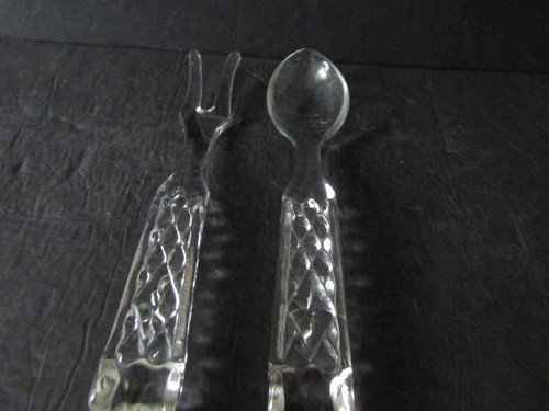 Fostoria Glass Large Quilted Diamonds Salad Serving Spoon and Fork Set 2 Sets - 第 2/14 張圖片