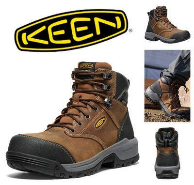 KEEN Utility EVANSTON 6'' Carbon Toe Work Boots Mens 17 EE Bison & Black NEW $150