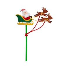 5 3/4" x 9" Flying Santa Sleigh with Reindeer Foam Craft Kit - Makes 12