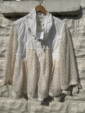 Hei Hei Jacket Women’s L White Lace Windbreaker Zip Up