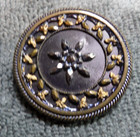 Vintage Antique Victorian Metal Facet & Celluloid Button FANCY Design — photo 2