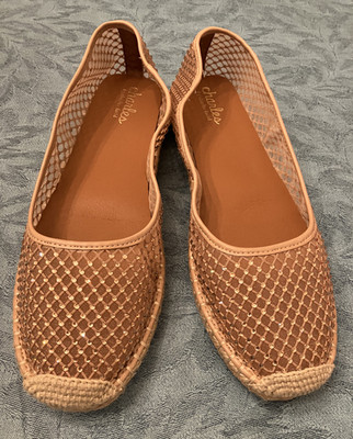 NEW +Box Charles by Charles David Ovation Mesh Stone Party Espadrilles Sand 10 M