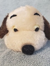VTG Dakin Drooper Plush Puppy Dog White/Cream w/Brown Ears 6"-PRECIOUS  