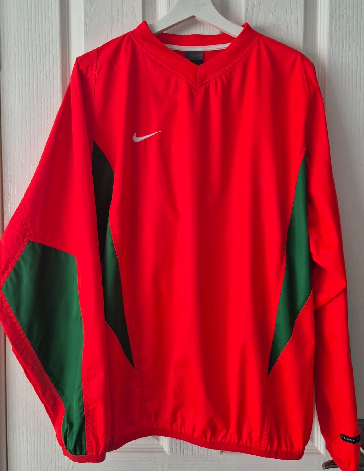 SACAI X NIKE Giacca Vintage Nike Portugal Uomo Rosso Verde Training Track Clima Fit Taglia Large