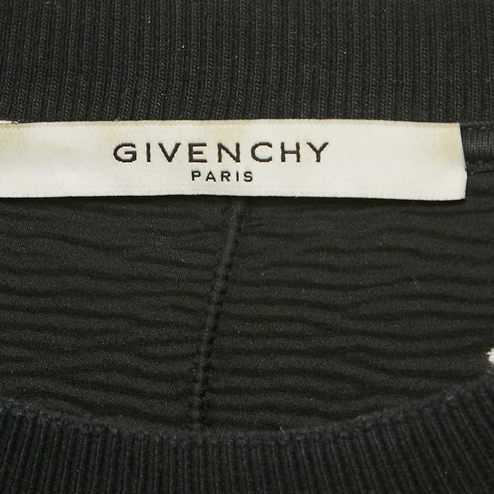 Givenchy Black Logo Printed Cotton Distressed Sweatshirt M thumbnail 4
