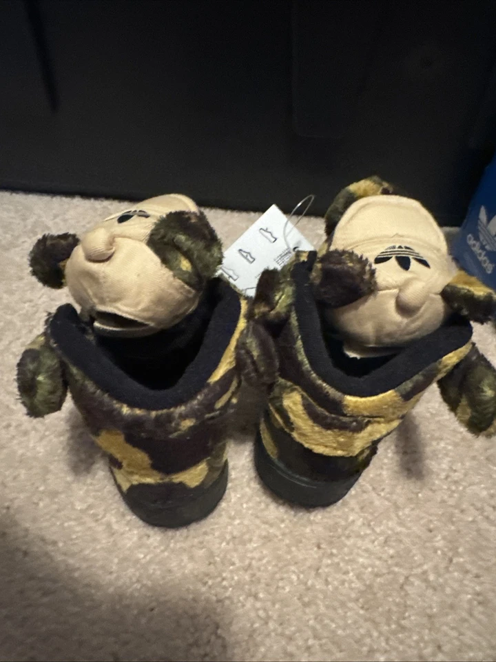 NUEVO BEBÉ TALLA 8.5K Adidas Jeremy Scott OSO CAMUFLAJE con SOMBRERO Q20918 Auténtico Foto 4 de 4