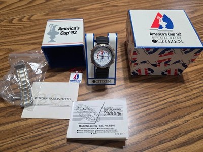 Citizen 92 America's Cup Watch 6840-G80621K GN-4S Yachting Works Great