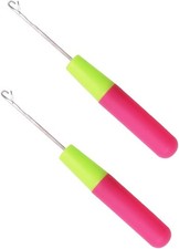 2er Set Latch Hook H&auml;kelnadel &ndash; Haken-Nadel zum Flechten, Haar-Basteln, DIY
