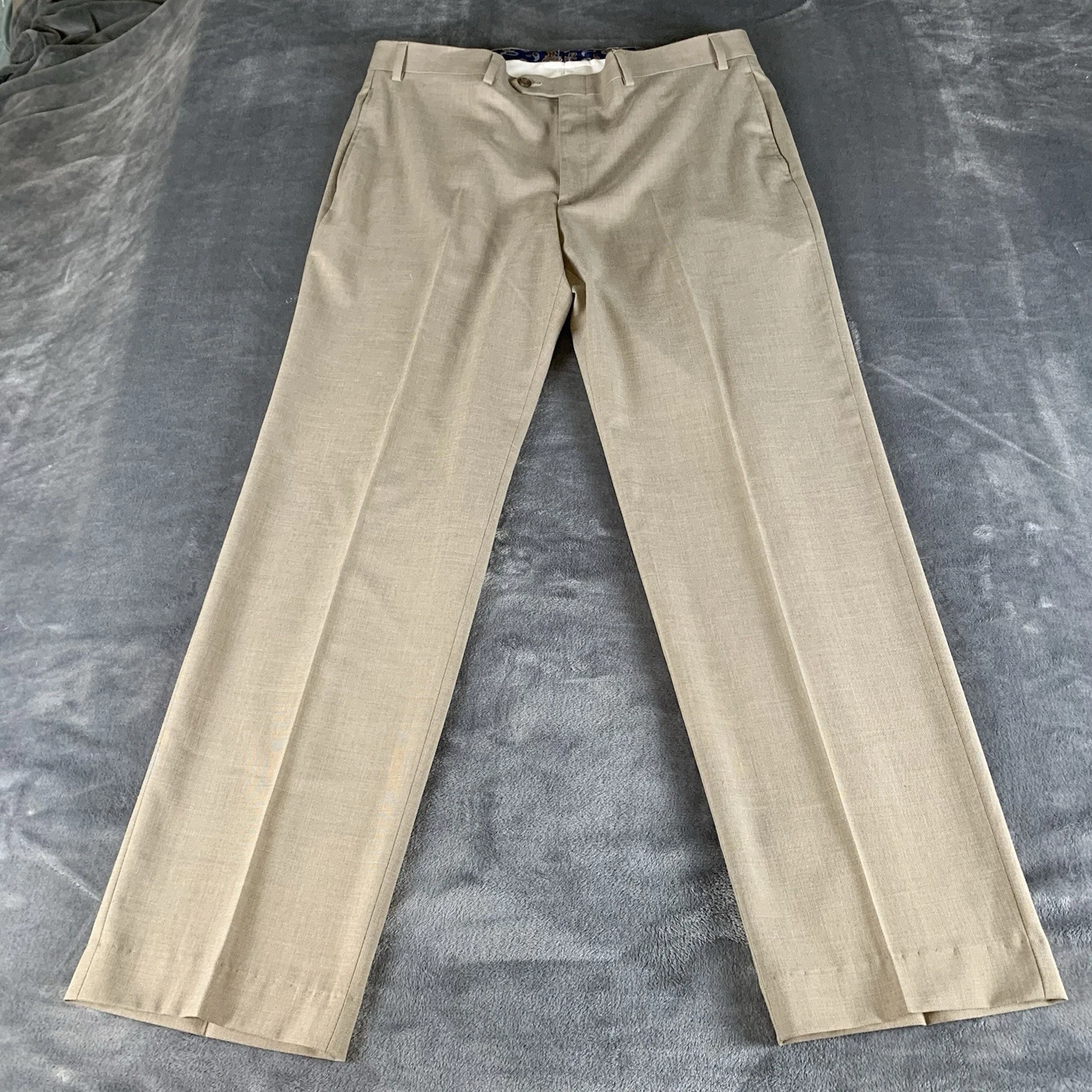 LRL Lauren Ralph Lauren Dress Pants Mens 36 X 31 Tan Brown Mid Rise Straight Leg