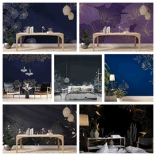 3D Abstract Floral Golden Self-adhesive Wallpaper Removable Wallpaper Wall Mural