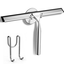 FARMER Shower Squeegee for Glass Doors, 10-Inch 10 Inch, Silver