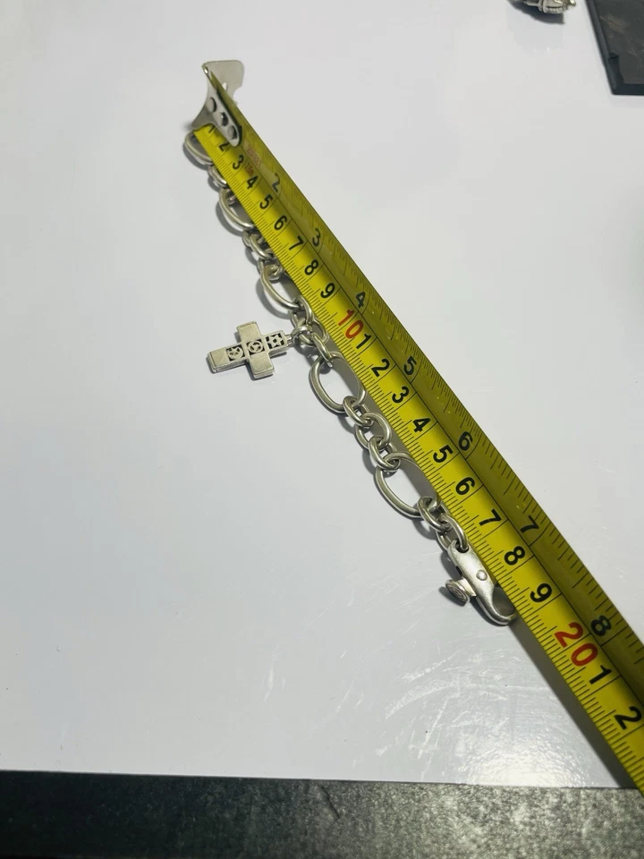 Barry Kieselstein Cord 2004 Multi Faith Cross Sterling Silver Chain Bracelet  - Image 4 of 4