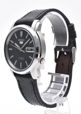 Vintage [Near MINT] Seiko 5 7S26-03S0 Automatic Mens Watch Day Date Black Dial