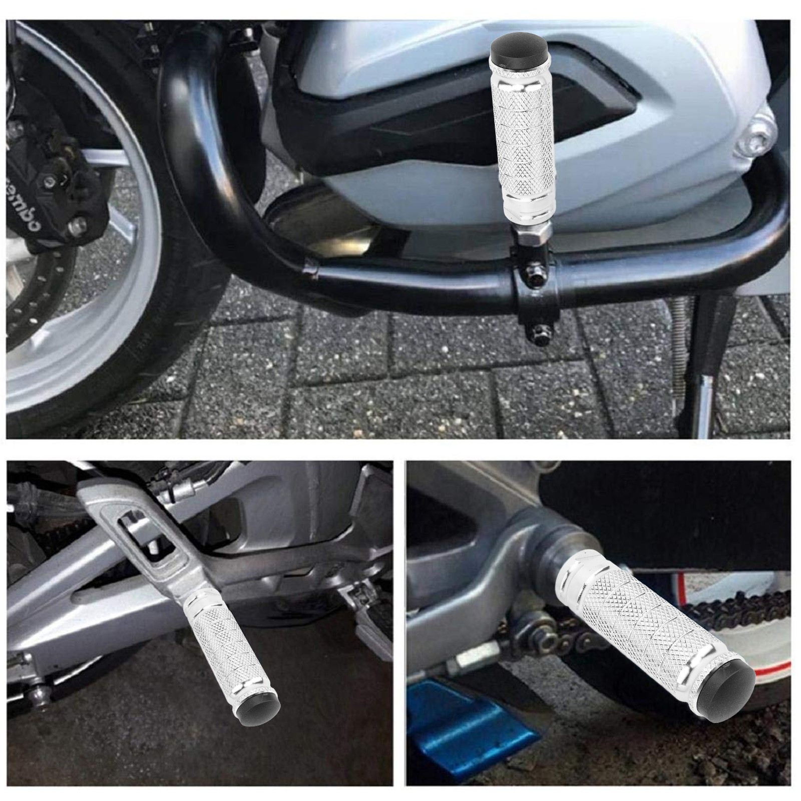 M8 Motorcycle Foot Pegs Non-Slip Footrest Pedals For Bikes Atvs Utvs