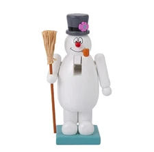 5" x 9¼" White Frosty the Snowman Wooden Nutcracker Figurine