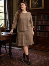 Pendleton Womens 2 Pc Plaid Wool Blouse & Ski...