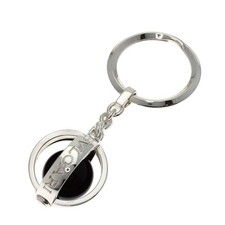 BVLGARI logo Key ring Silver Ladies Used 