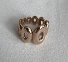Vintage Sterling Silver Rose Gold Overlay Multi Oval Eternity Size 7 Ring