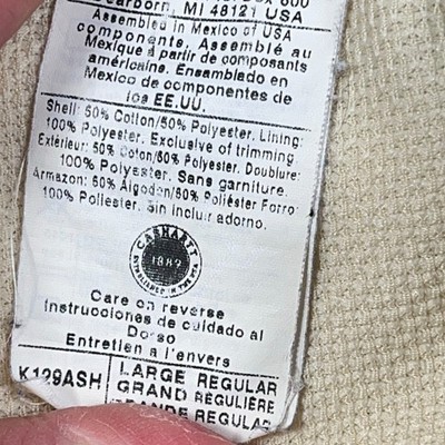 Vintage Carhartt Hoodie Men Large Ash Gray Thermal Lined Jacket