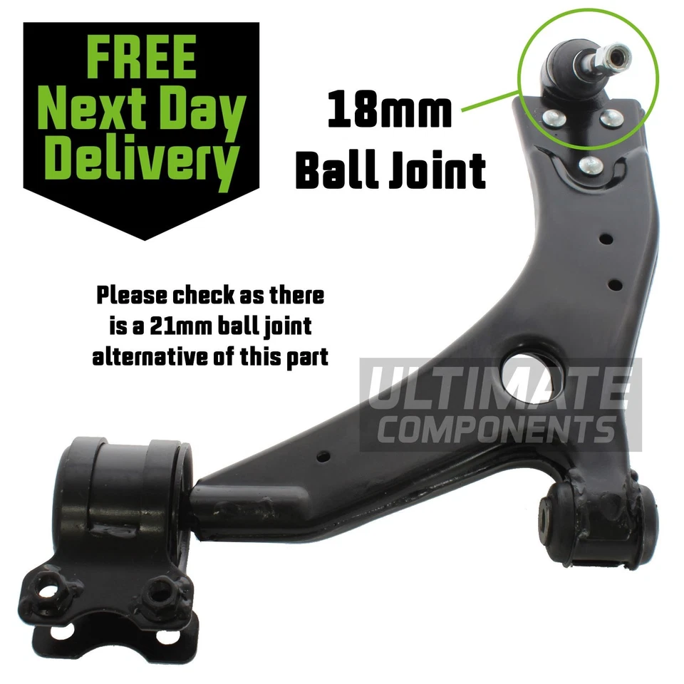 Volvo C30 2006-2014 Front Lower Wishbone Control Arm 18mm Cone 1 Pair Left Right - Image 3 of 4