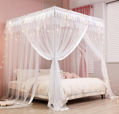 Princess 4 Corners Post Bed Curtain Canopy Mosquito Net Princess Canopies