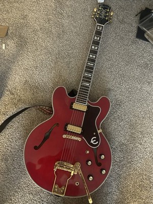 Epiphone Semi-Hollow 6-String Right-Hand Electric Guitar Red Maple w/ Hard Case