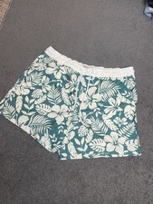 American Eagle Swim Trunks Men  s Medium Mesh Lining Green Floral AE Board Shorts