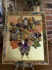 Vintage and Contemporary jewelry art framed