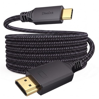 DteeDck USB C to HDMI Cable 10ft Long, 4K@30Hz 1080P@120Hz 10 Feet, Black