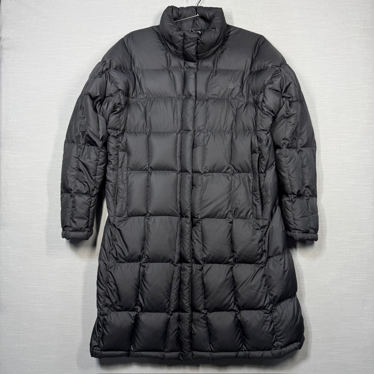 The North Face Long Puffer Jacket Women XL Black Goose Down 600 No