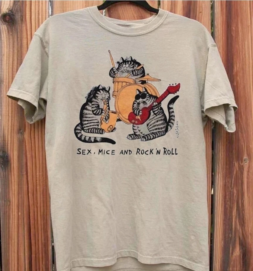 Vintage Cat T Shirt In Men's T-Shirts for sale | eBay
