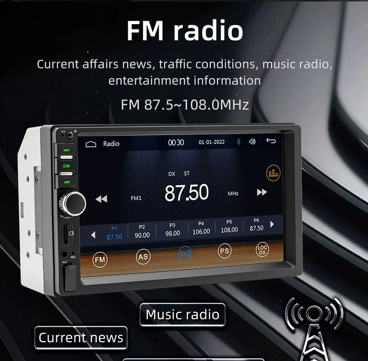 Lettore auto Universale 1D Android AUTO/CarPlay schermo Touch  7" Hd - Immagine 3 di 4