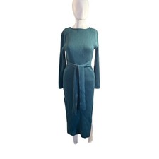 Caracilia Dark Green Long Sleeve Sweater Dress Size Large