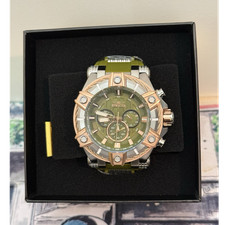 Invicta Bolt Surge Men  s 52mm Chronograph Watch   Green Dial/Strap   New in Box