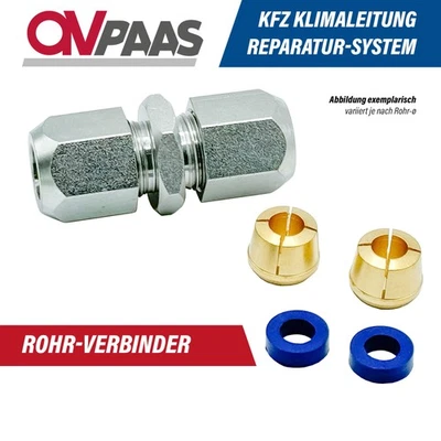 Rohrverbinder für KFZ & NFZ AC-Klimaleitung Reparatur, Rohr 8 mm Ø - Bild 1 von 2