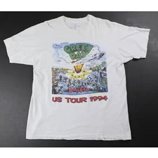 Vintage 1994 Green Day Shirt Dookie Tour T-Shirt White