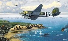 "D-Day Invaders" 11" x 16.5" Stan Stokes Aviation Art Print - C-47 Skytrain DDAY