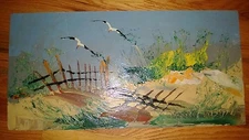  Morris Katz Original Oil Painting 12" x 24" Signed 1977 "SEASIDE FLIGHT "
