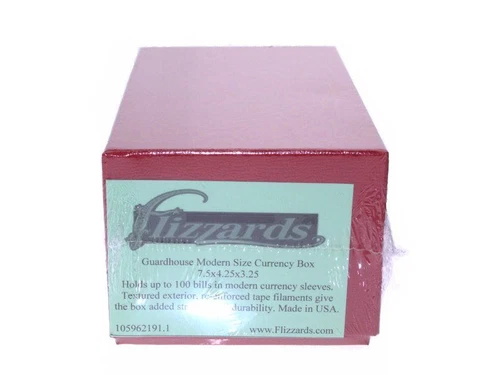 Guardhouse Modern Size Currency Storage Box, Red - 7.5 x 4.25 x 3.25