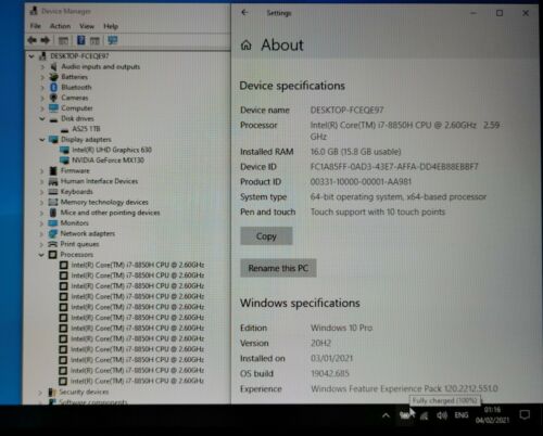 π« Dell Precision 5591 CAD/Design π« i7-8850H 15.6" FHD Touchscreen 16GB 1TB SSD - Picture 5 of 12